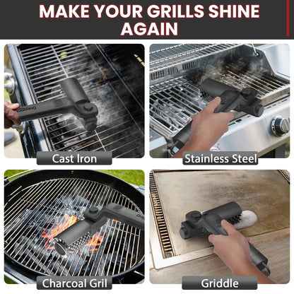 Electric Grill Brush,Cordless Electric Bbq Grill Cleaner With Powerful Motor,Electric Rotary Bbq Grill Brush,Rechargeable Grill Cleaning Brush for Outdoor Grill,Grilling Accessories